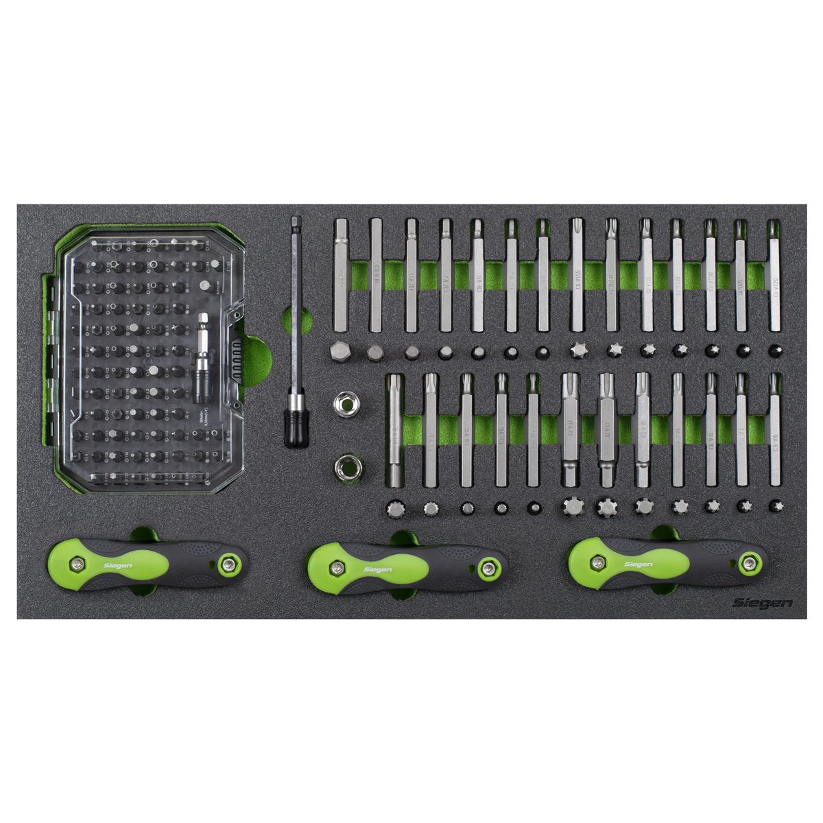 Sealey Siegen Specialised Bit Set & Folding Hex Keys with Tool Tray 170pc - Image 6