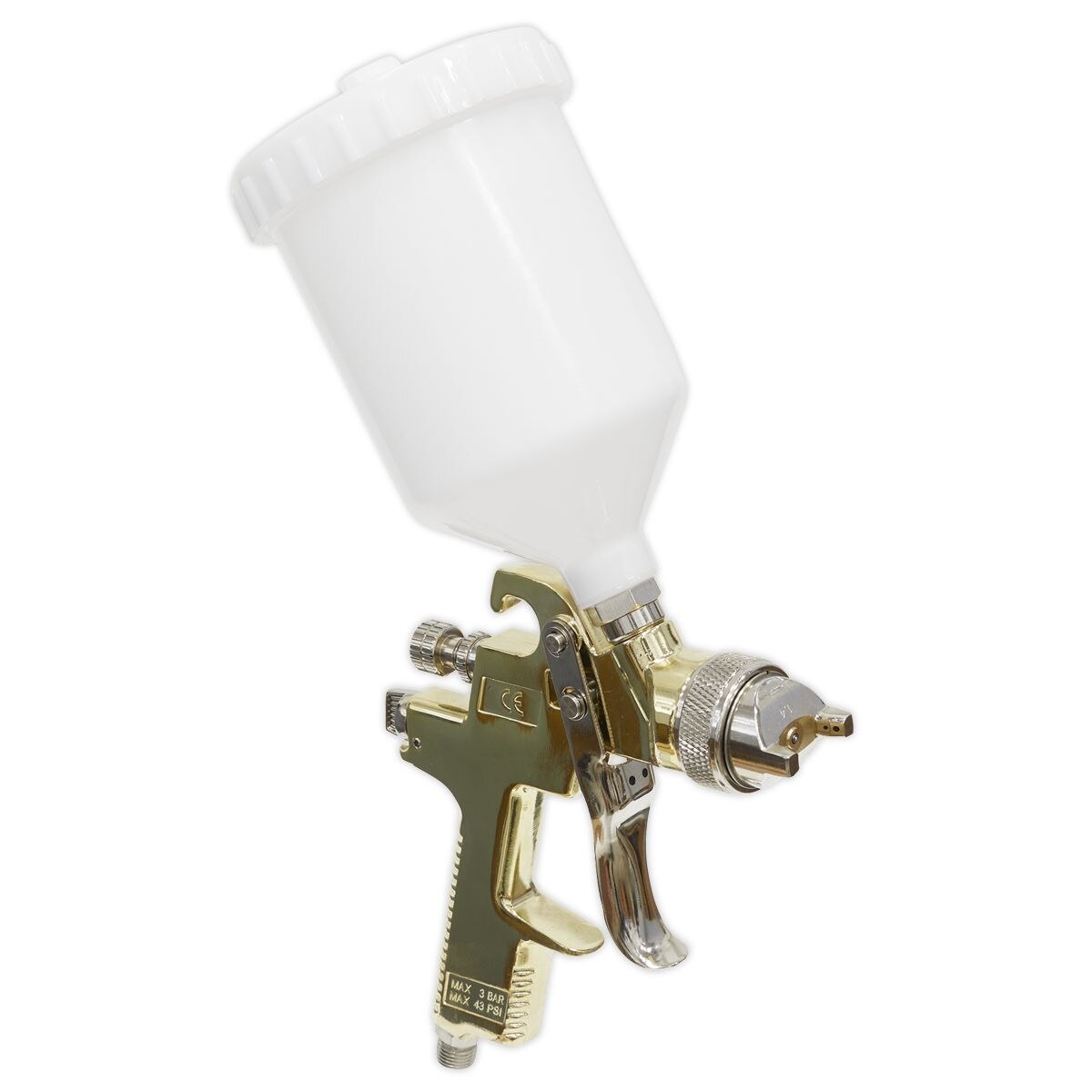 Sealey Gold Series Gravity Feed Spray Gun 1.4mm Set-Up - Image 9