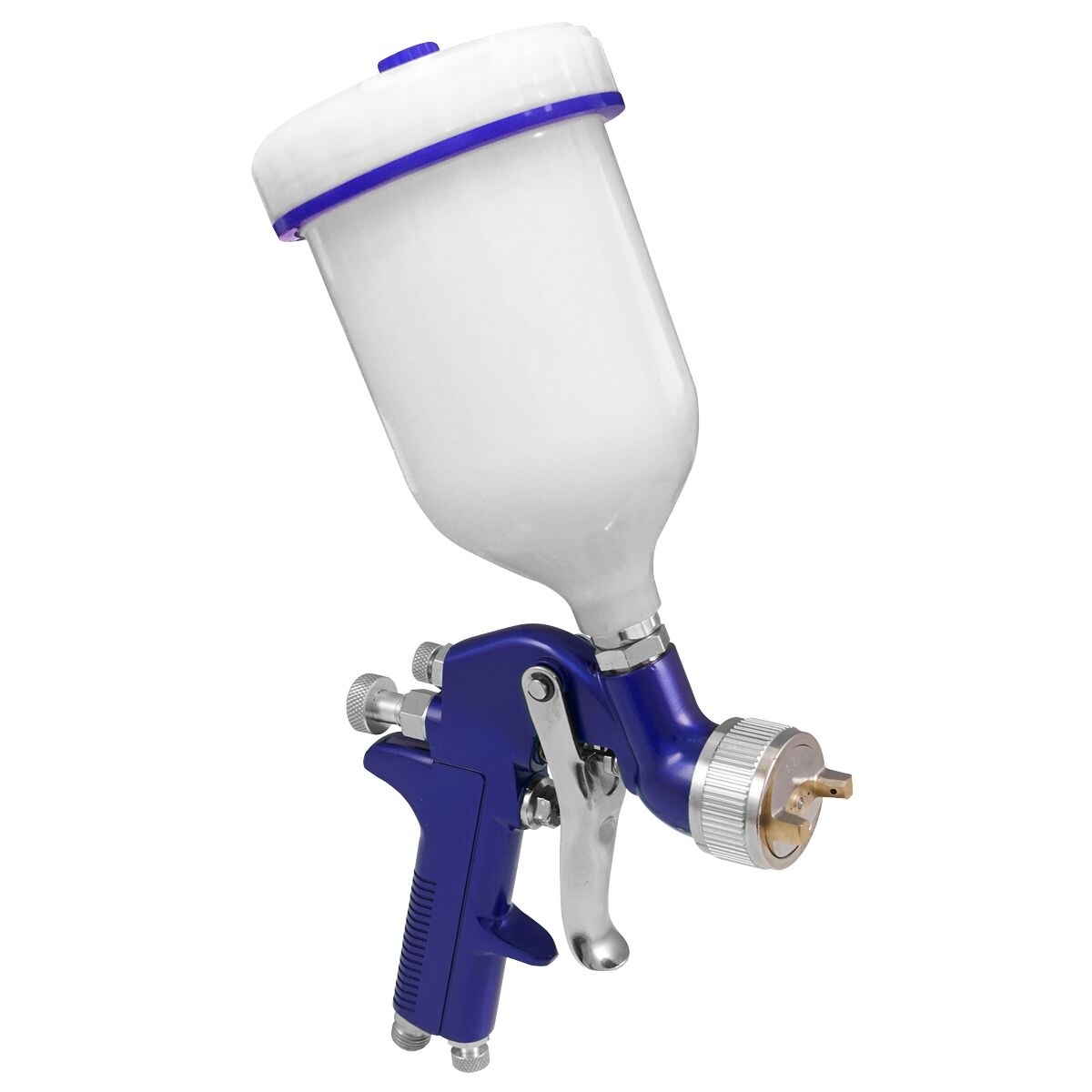 Sealey Gravity Feed Spray Gun 1.3mm Set-Up - Image 2