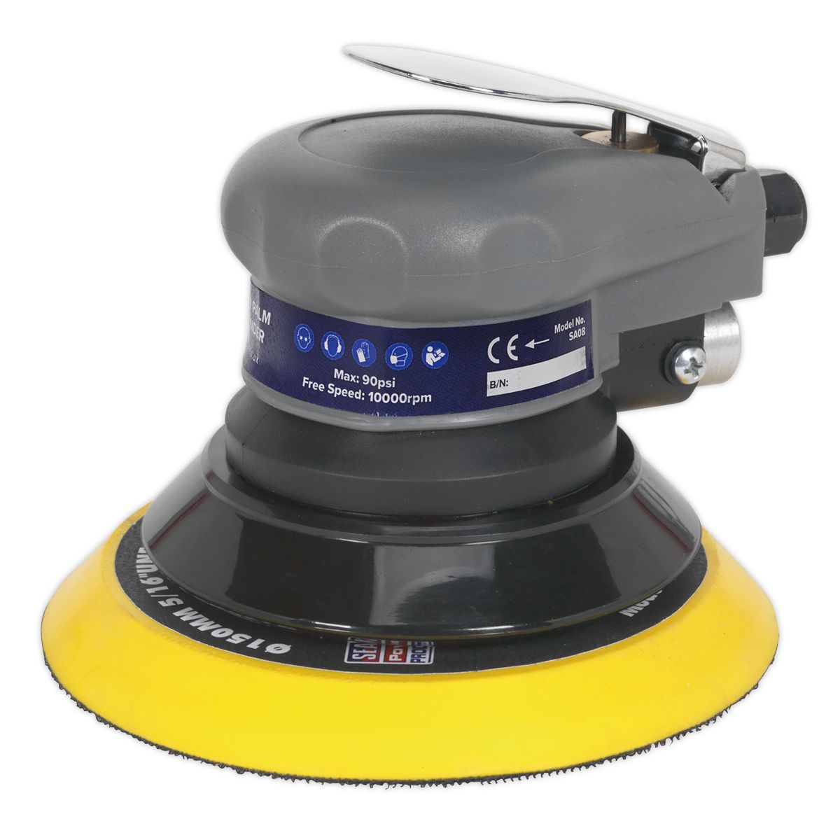 Sealey Air Palm Orbital Sander 150mm - Image 1