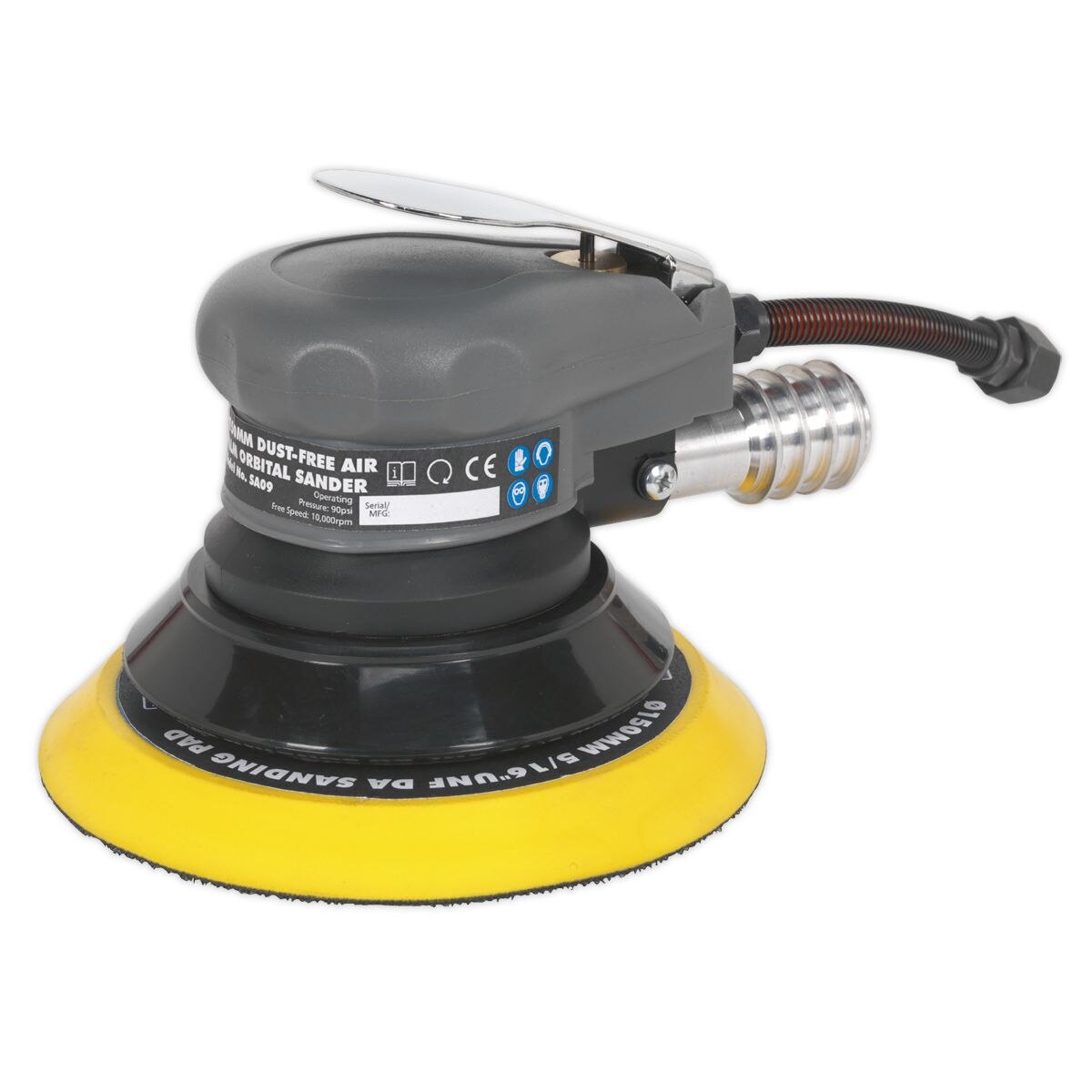 Sealey Dust-Free Air Palm Orbital Sander 150mm - Image 1