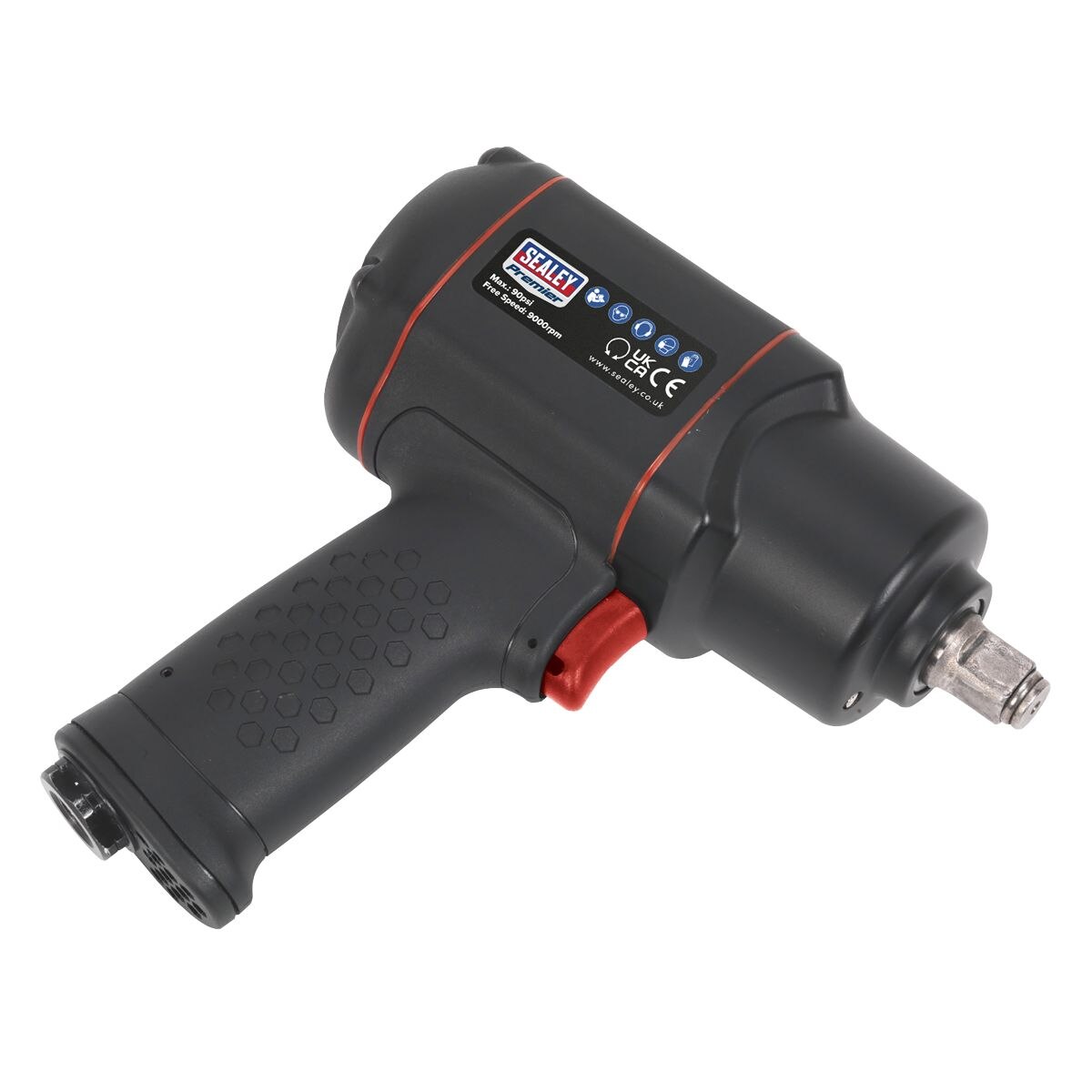 Sealey Premier Twin Hammer Composite Air Impact Wrench 1/2"Sq Drive - Image 2