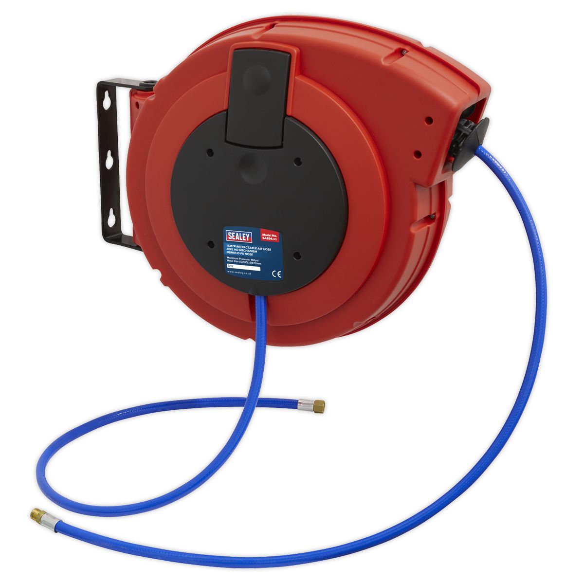 Sealey 15m Retractable PU Air Hose Reel with HD Mechanism 8mm ID - Image 1