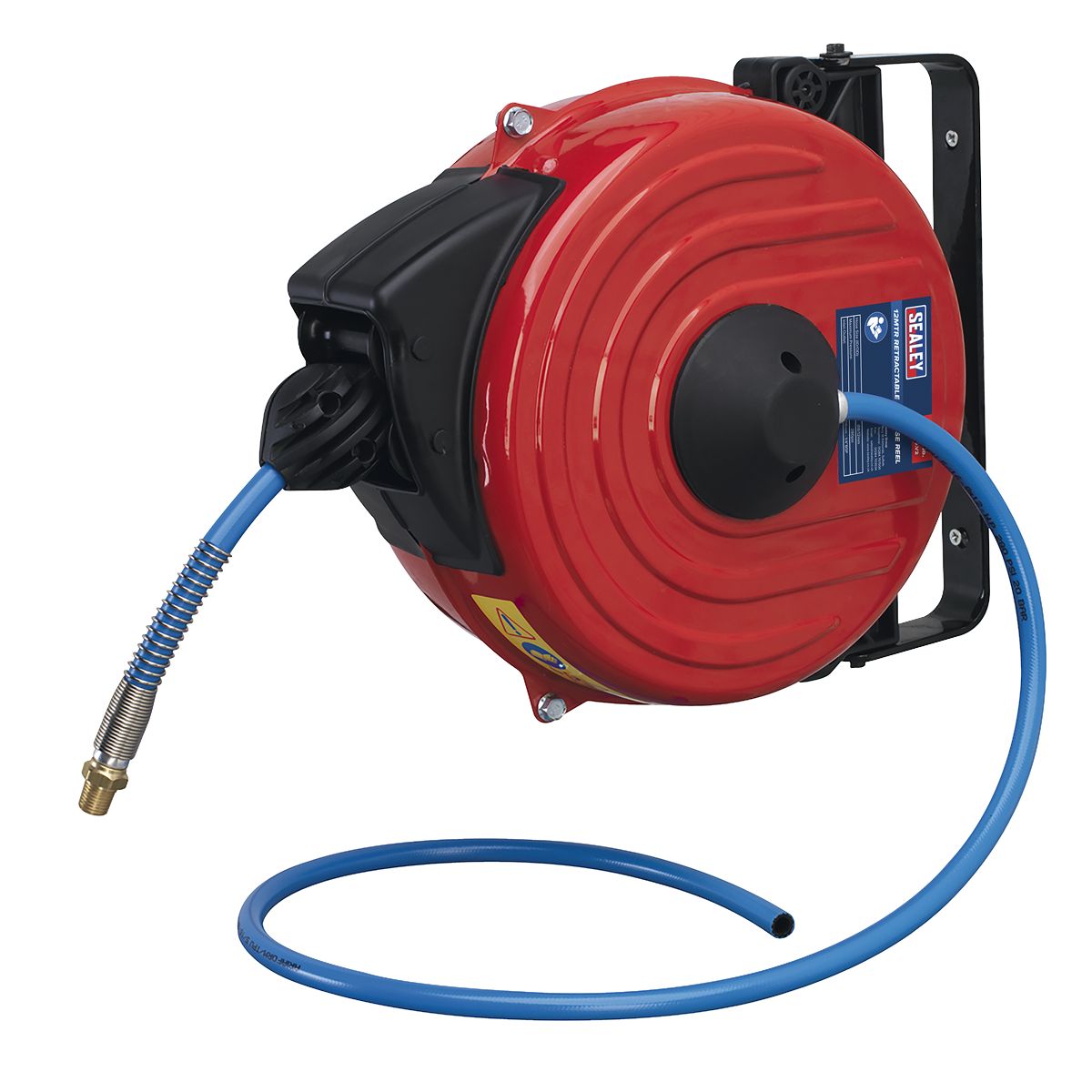 Sealey 12m Retractable Air Hose Reel 8mm ID Polyurethane Hose - Image 1