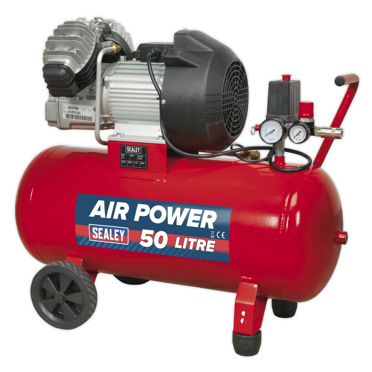 Sealey 50L V-Twin Direct Drive Air Compressor 3hp - Image 1