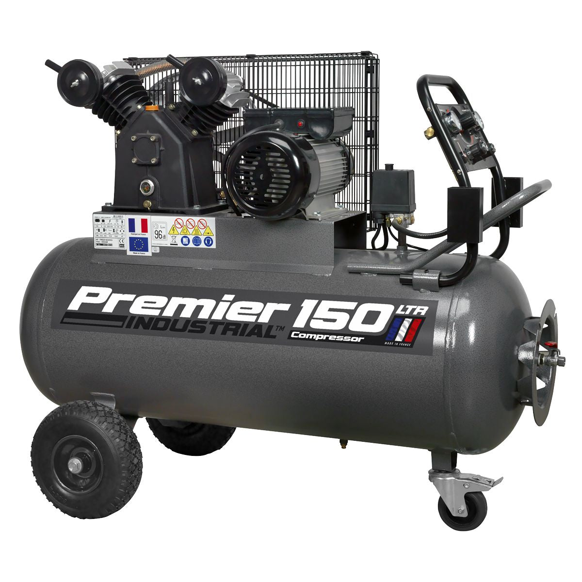 Sealey Premier 150L Belt Drive Air Compressor with Front Control Panel 3hp - Image 1