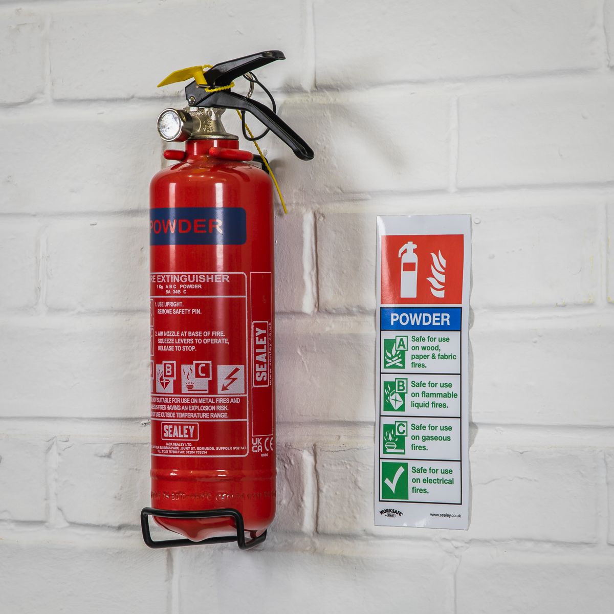 Sealey Dry Powder Fire Extinguisher 1kg - Image 6