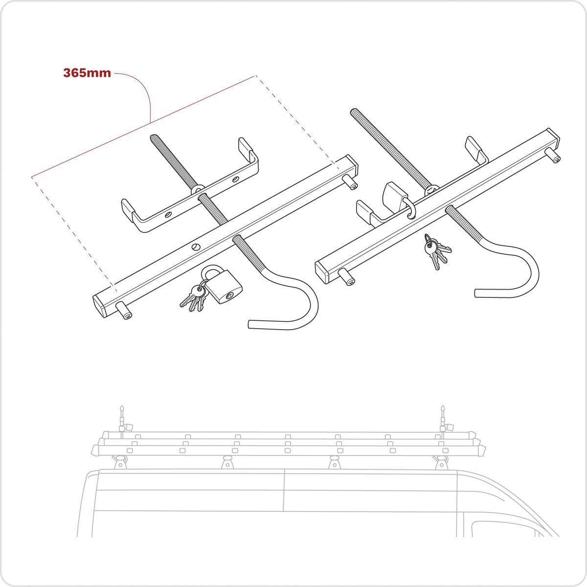 Sealey Ladder Roof Rack Clamps - Image 3