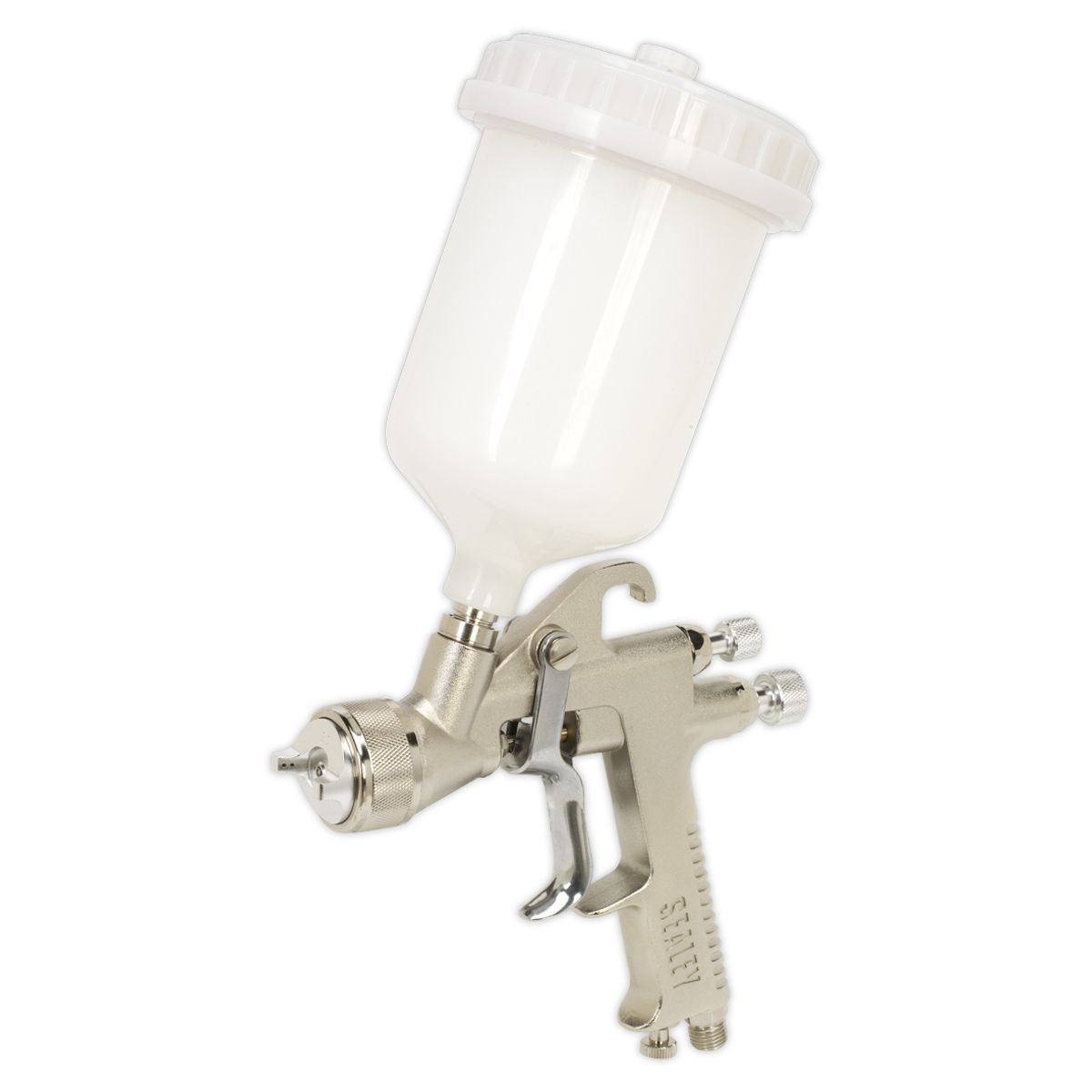 Sealey Workshop Series Gravity Feed Spray Gun 2mm Set-Up - Image 1