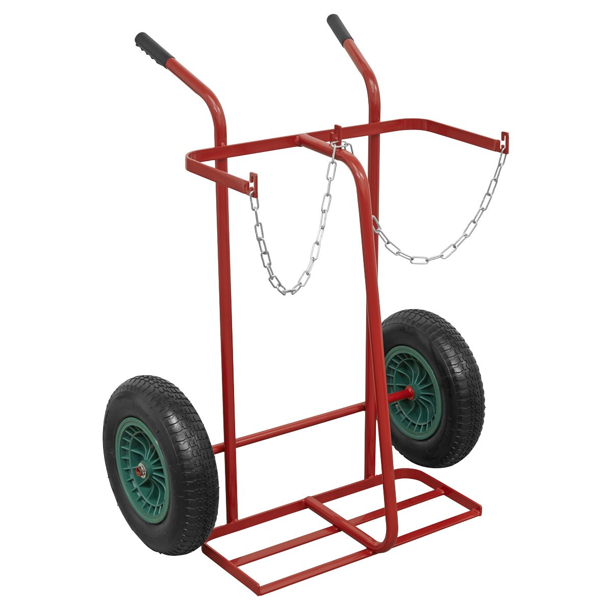 Sealey Welding 2-Bottle Trolley with Pneumatic Tyres - Image 1