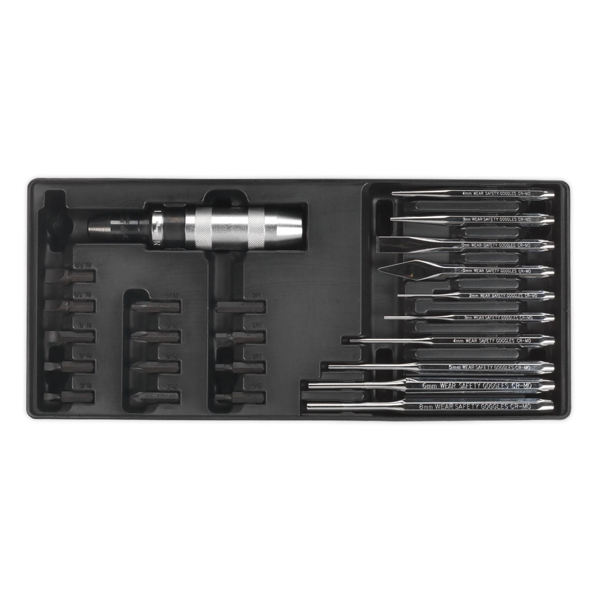 Sealey Premier Punch & Impact Driver Set with Tool Tray 25pc - Image 1