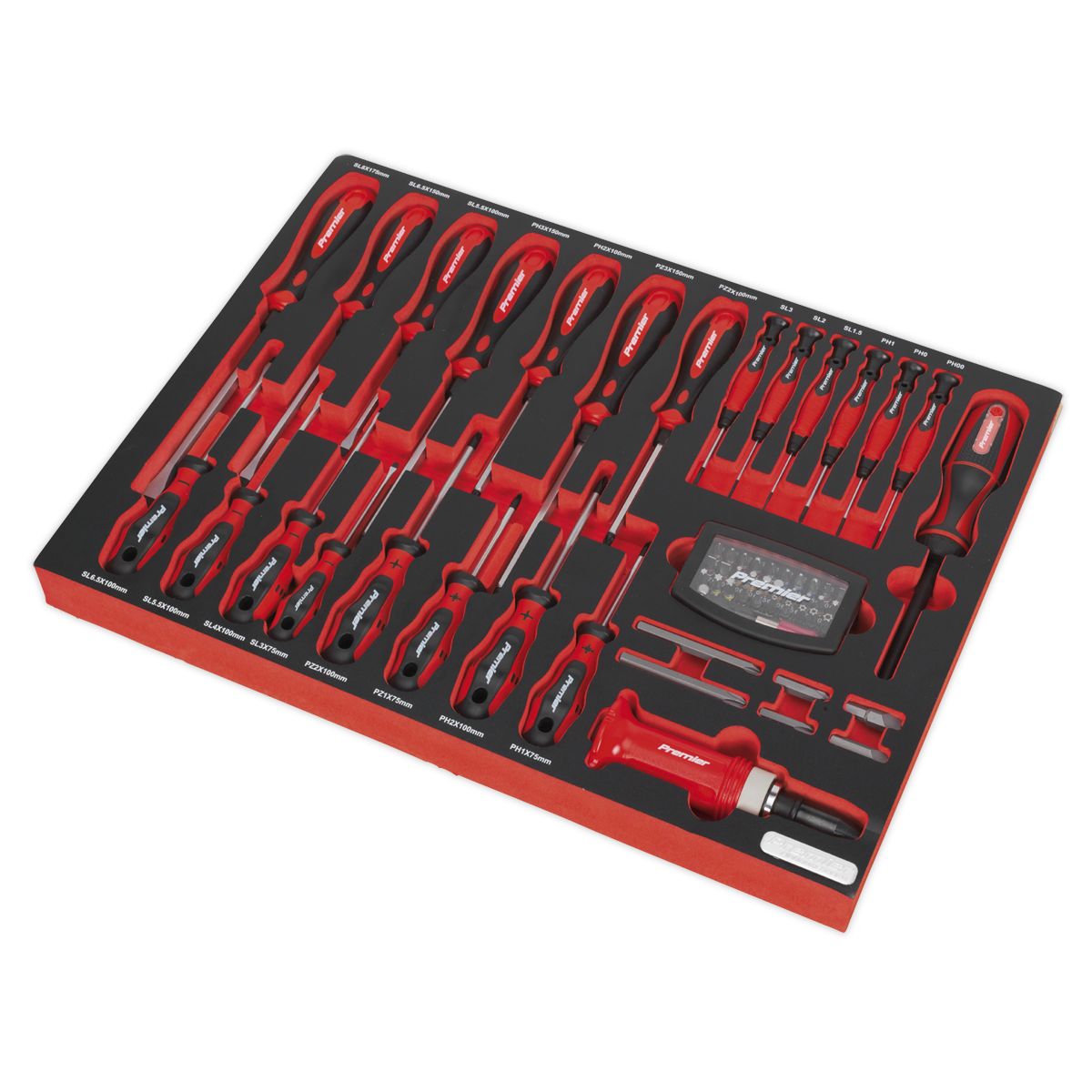 Sealey Premier Platinum Screwdriver Set with Tool Tray 72pc - Image 2