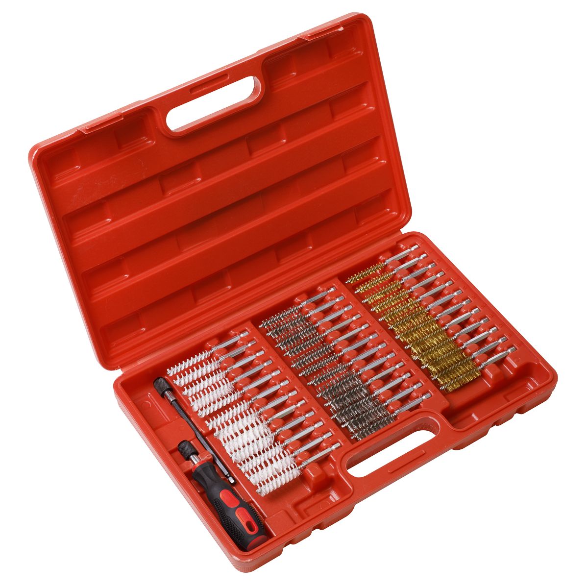 Sealey 38pc Cleaning Brush Set Injector Bore - Image 1