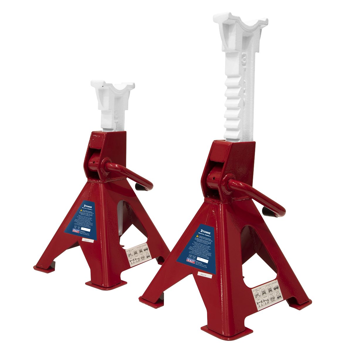 Sealey Ratchet Type Axle Stands (Pair) 3 Tonne Capacity per Stand - Image 1