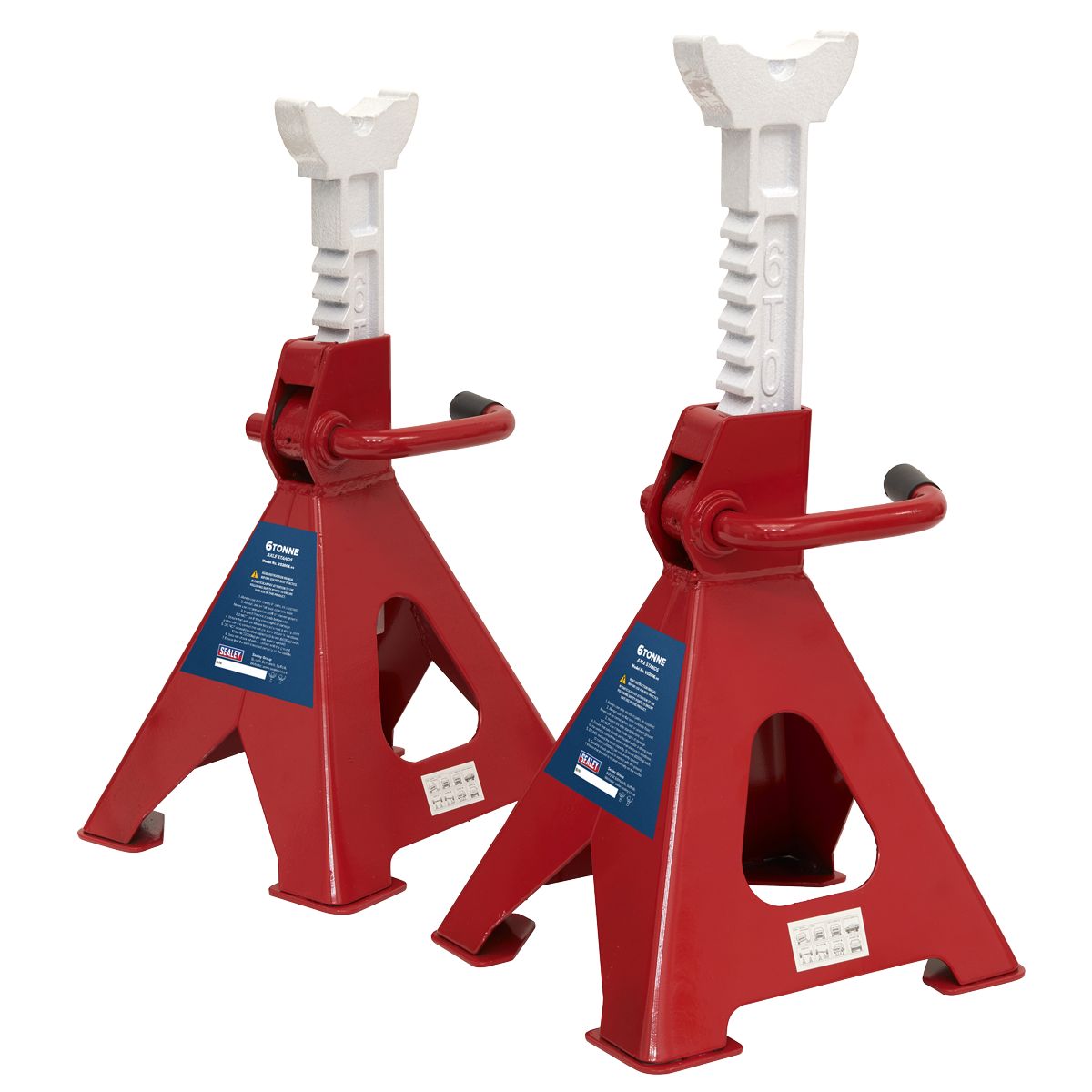 Sealey Ratchet Type Axle Stands (Pair) 6 Tonne Capacity per Stand - Image 1