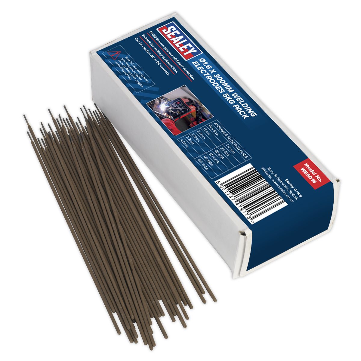 Sealey Welding Electrodes 1.6 x 300mm - 5kg Pack - Image 1