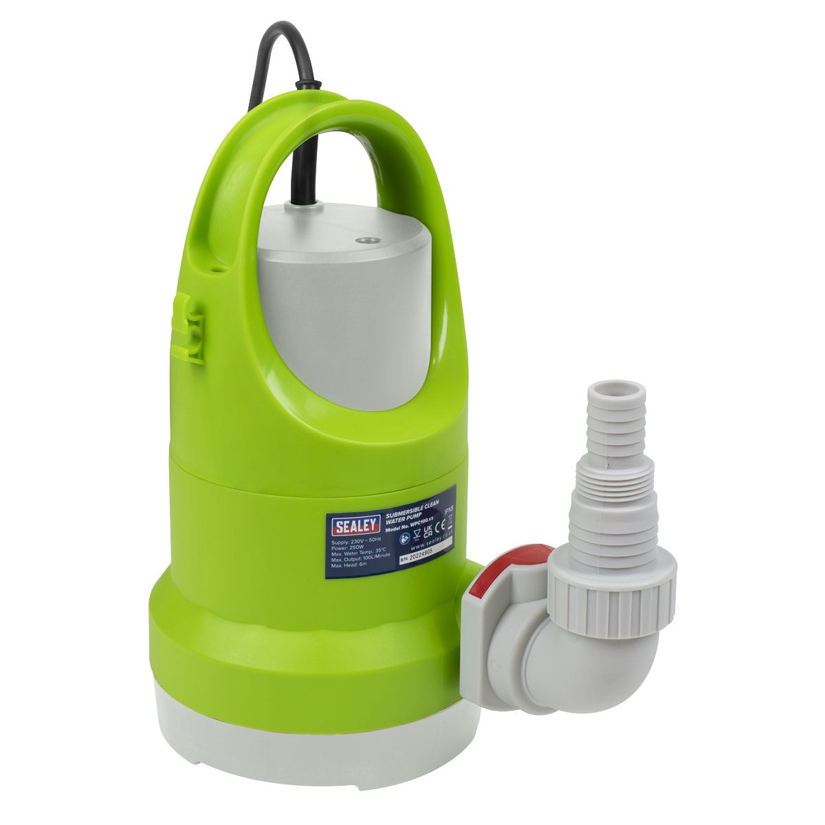 Sealey Submersible Clean Water Pump 100L/min 230V - Image 1