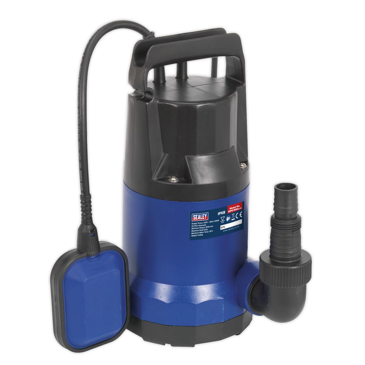 Sealey Submersible Water Pump Automatic 167L/min 230V - Image 1