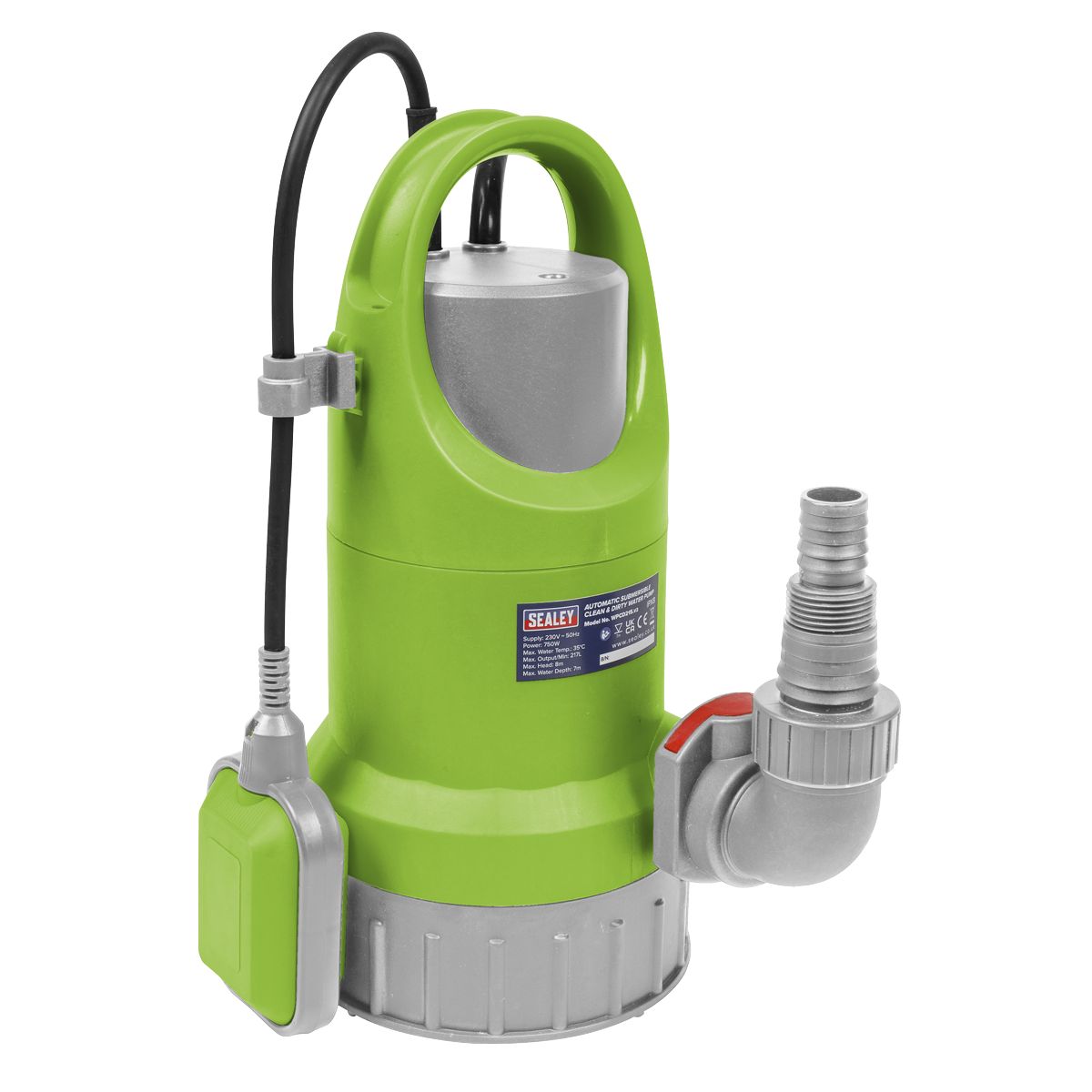 Sealey Submersible Clean & Dirty Water Pump Automatic 217L/min 230V - Image 1