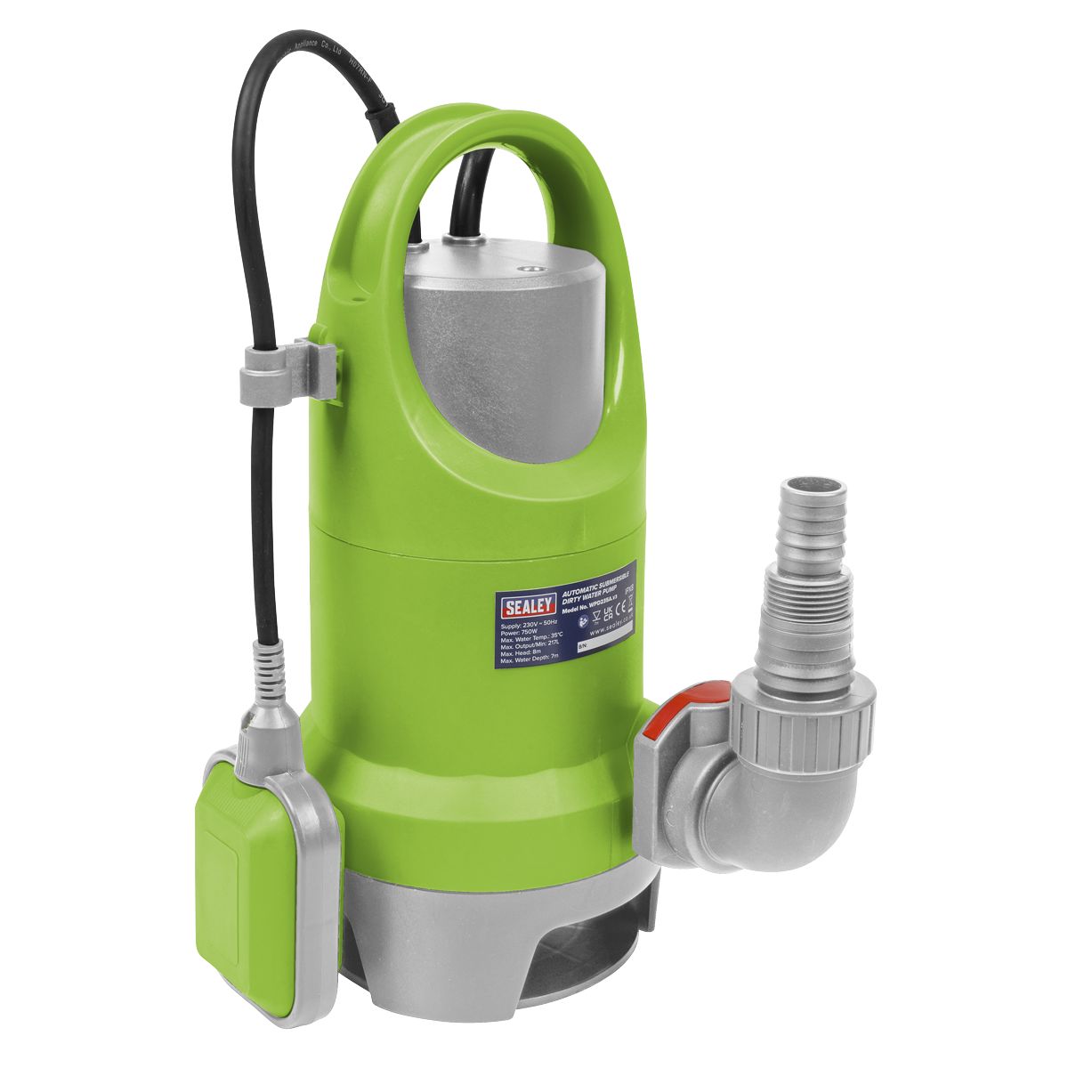 Sealey Submersible Dirty Water Pump Automatic 225L/min 230V - Image 1