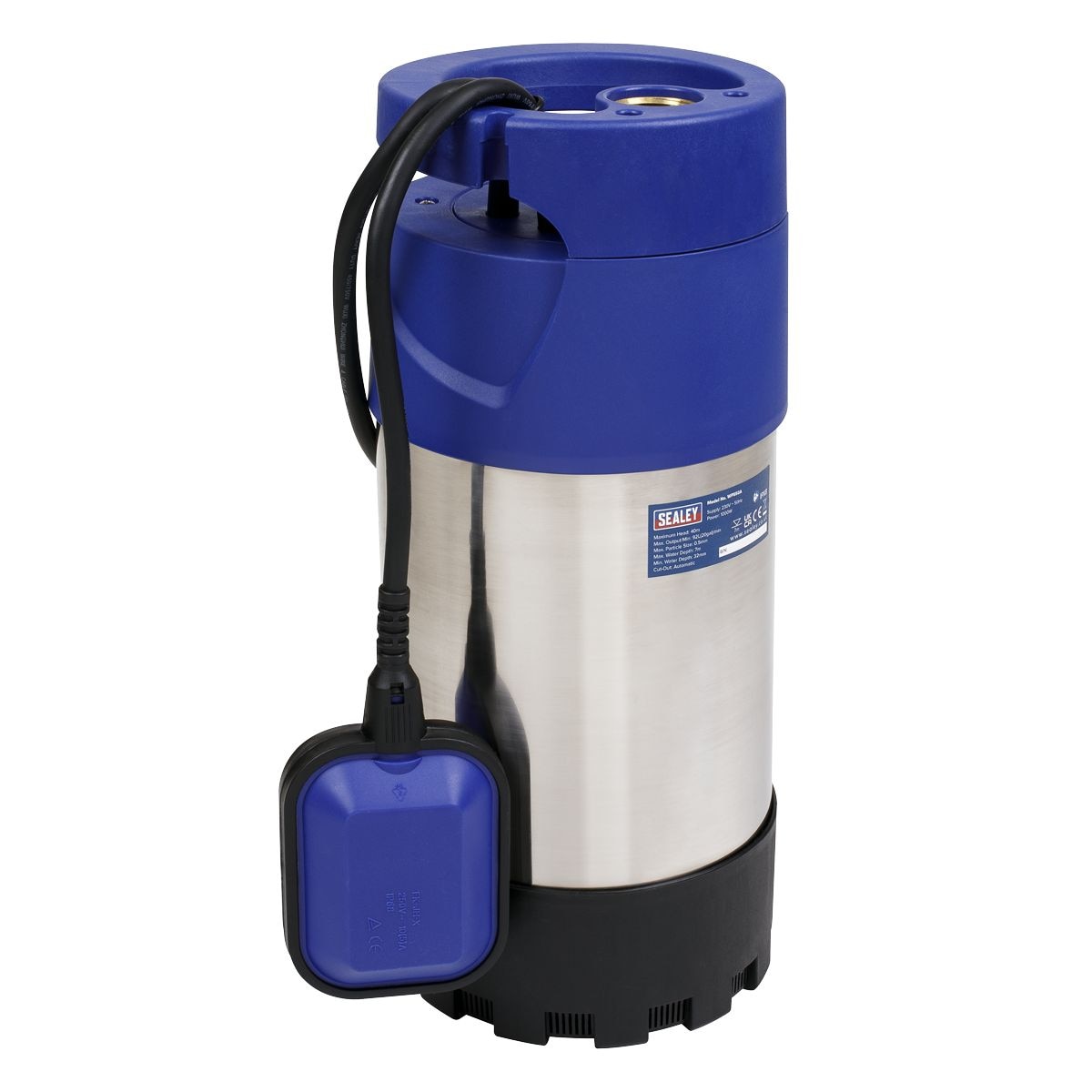 Sealey Submersible Stainless Water Pump Automatic 92L/min 40m Head 230V - Image 1