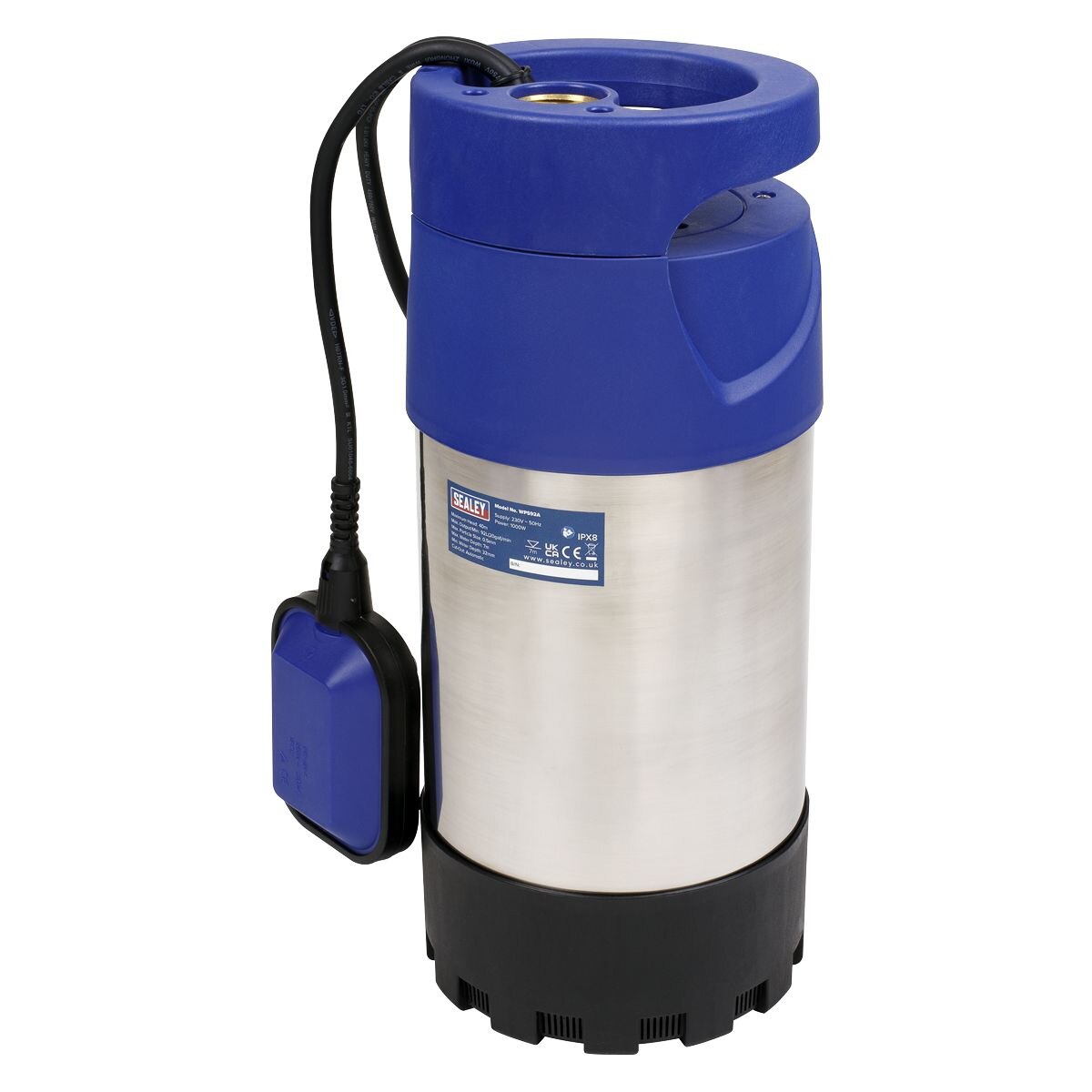 Sealey Submersible Stainless Water Pump Automatic 92L/min 40m Head 230V - Image 2