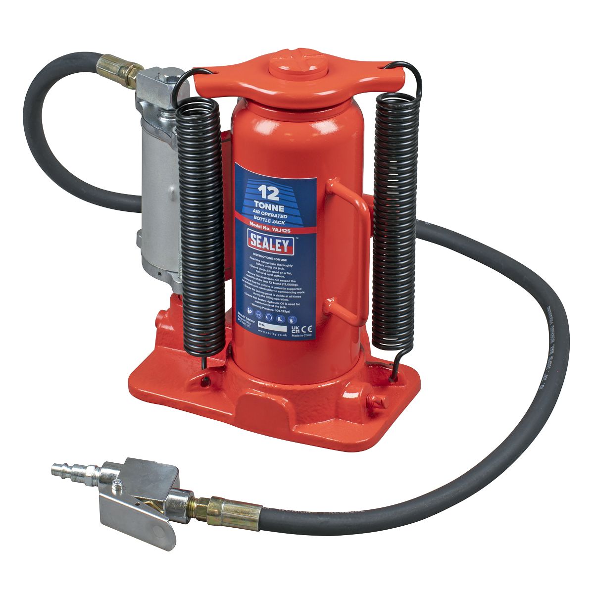 Sealey Air Operated Hydraulic Bottle Jack 12 Tonne - Image 1