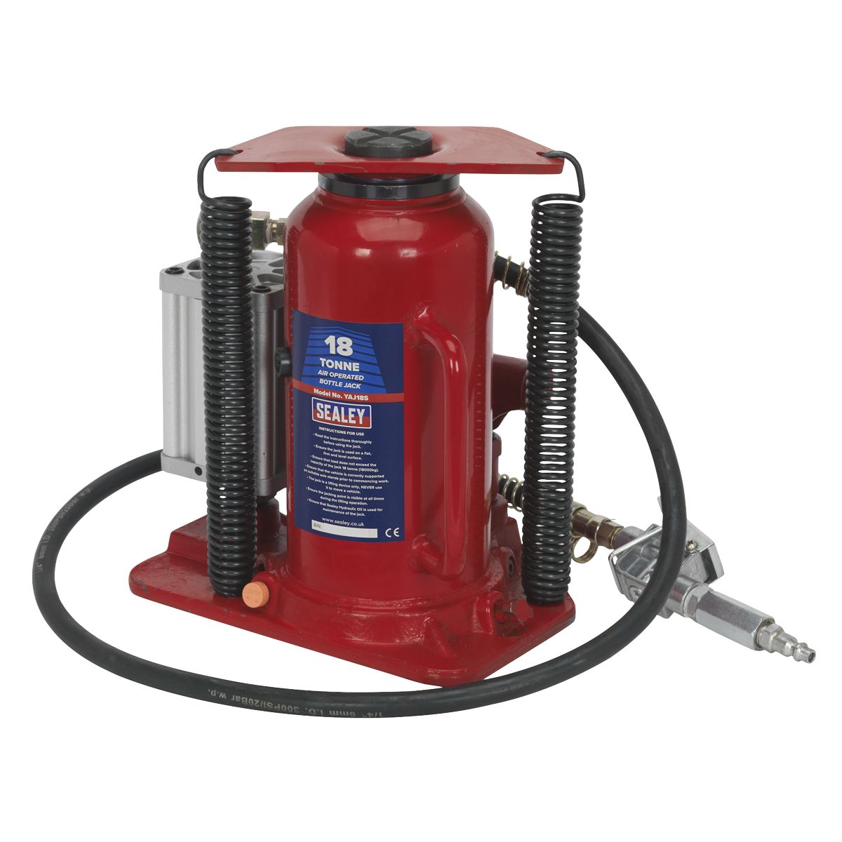 Sealey Air Operated Hydraulic Bottle Jack 18 Tonne - Image 1