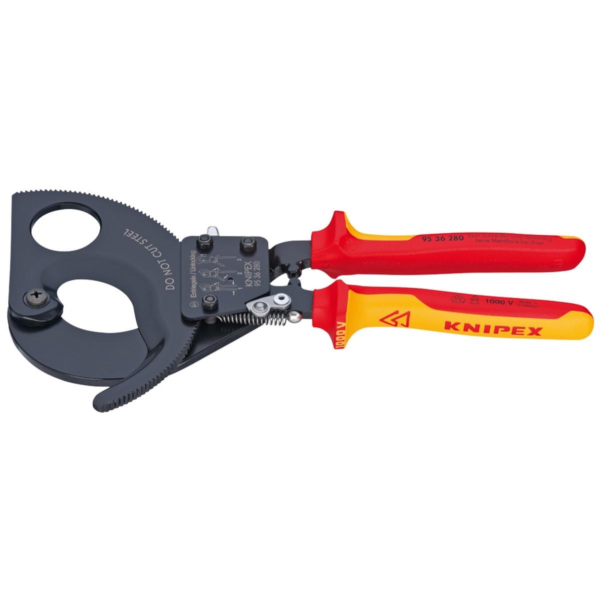 KNIPEX 95 36 280 VDE Heavy Duty Cable Cutter, 280mm - Image 1