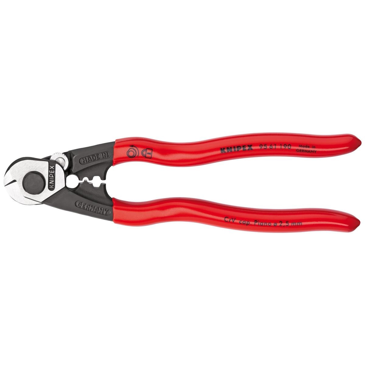 KNIPEX Forged Wire Rope Cutters, 190mm - Image 1