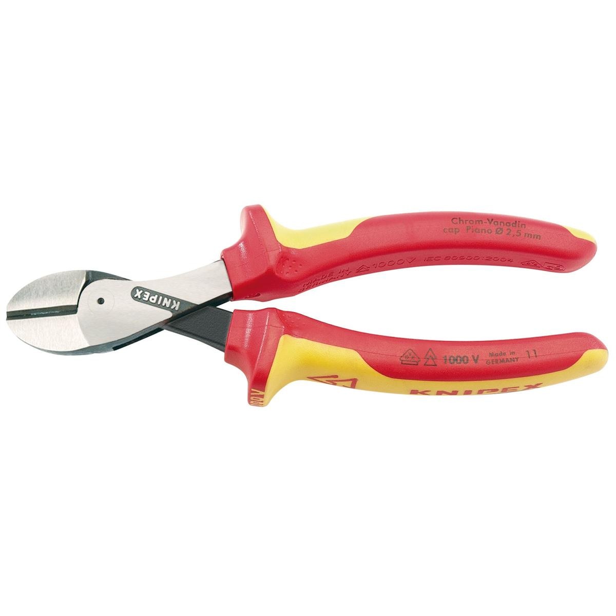 KNIPEX 73 08 160UKSBE VDE Fully Insulated ' x Cut' High Leverage Diagonal Side Cutters - Image 1