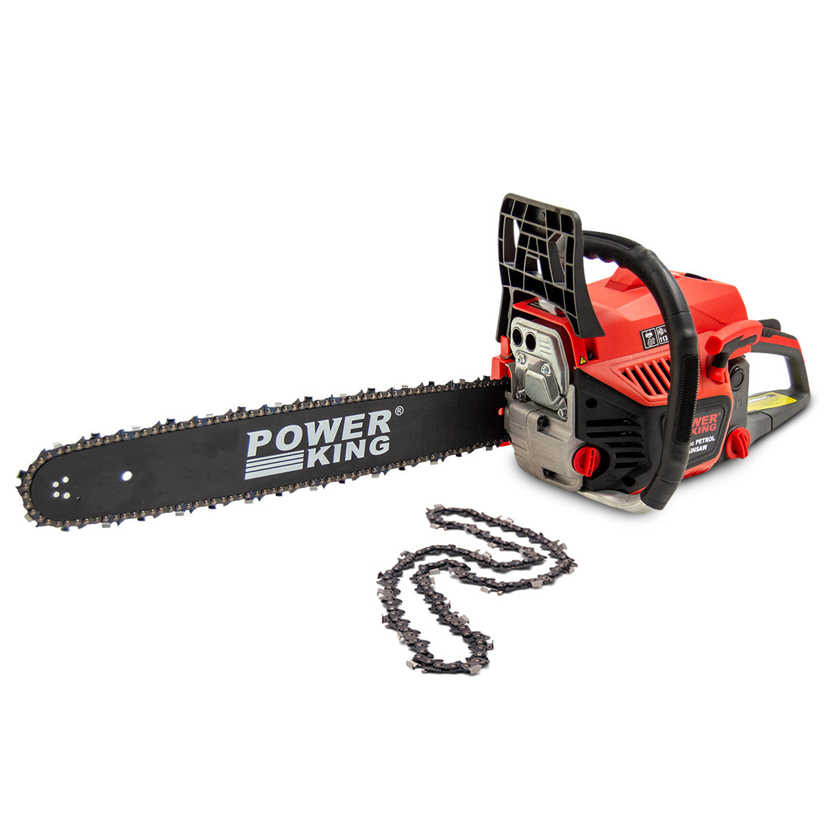 PowerKing 20" Petrol Chainsaw 52cc Easy Start + Extra Chain