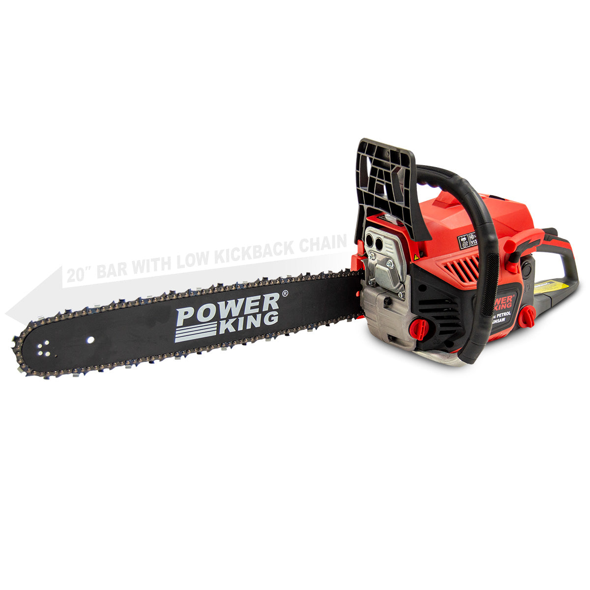 PowerKing 20" Petrol Chainsaw 52cc Easy Start + Extra Chain