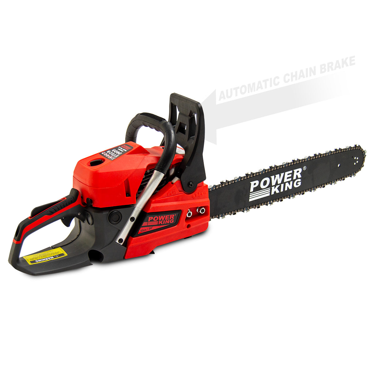 PowerKing 20" Petrol Chainsaw 52cc Easy Start + Extra Chain